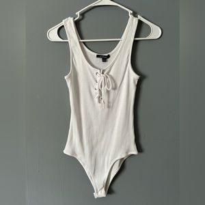 White ribbed bodysuit